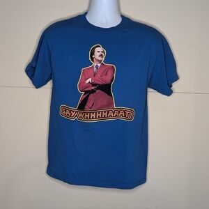 Anchorman 2 Say Whhhhaaat Cotton Tee Shirt Ron Burgundy